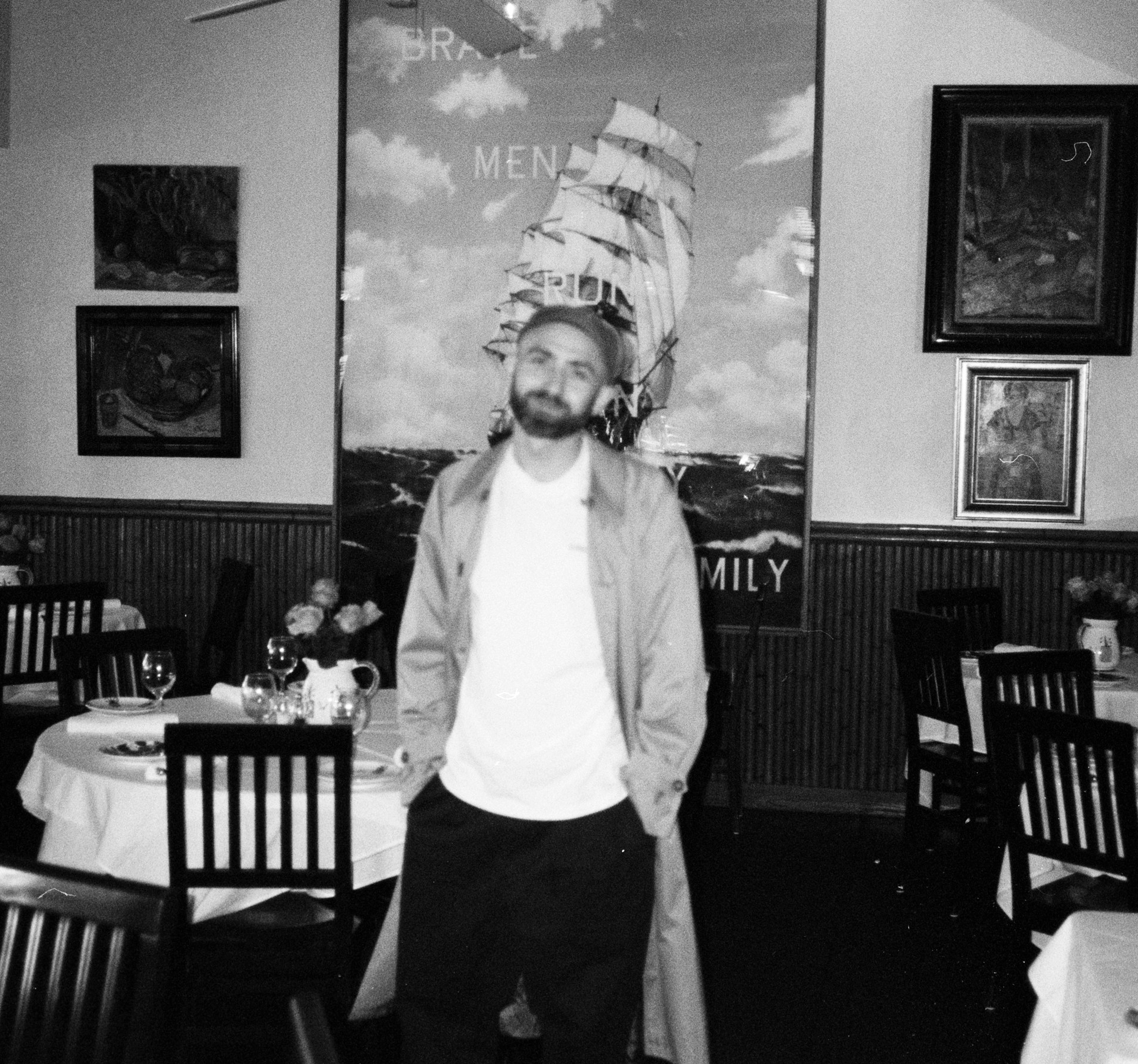 Tom Wilson in a restaurant